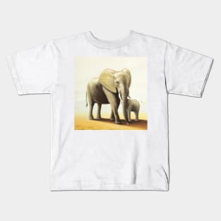 Elephant with baby taking a stroll Kids T-Shirt